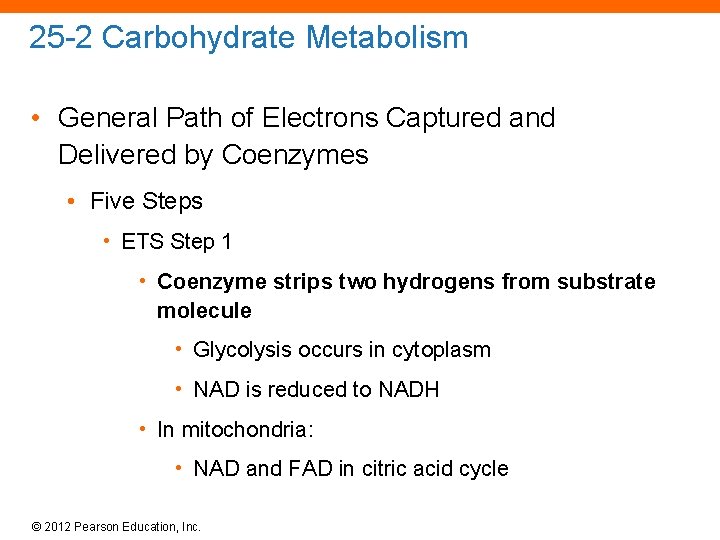 25 -2 Carbohydrate Metabolism • General Path of Electrons Captured and Delivered by Coenzymes