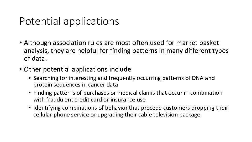 Chapter 8 Finding Patterns Market Basket Analysis Using