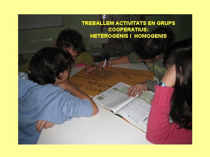 TREBALLEM ACTIVITATS EN GRUPS COOPERATIUS: HETEROGENIS I HOMOGENIS 