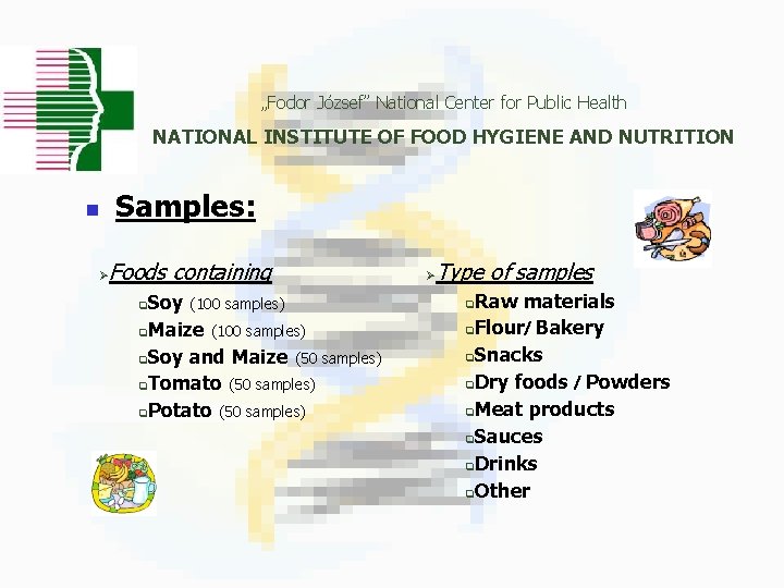 „Fodor József” National Center for Public Health NATIONAL INSTITUTE OF FOOD HYGIENE AND NUTRITION