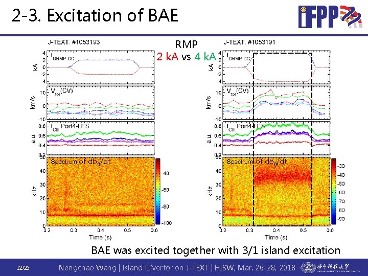 2 -3. Excitation of BAE RMP 2 k. A vs 4 k. A of