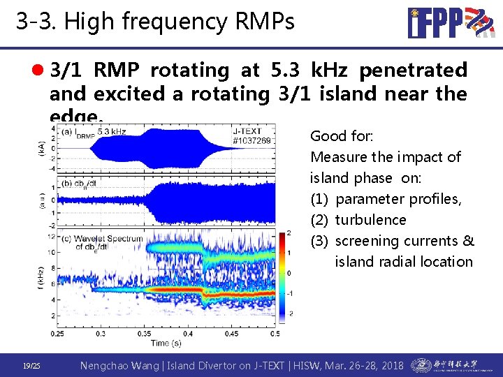 3 -3. High frequency RMPs l 3/1 RMP rotating at 5. 3 k. Hz