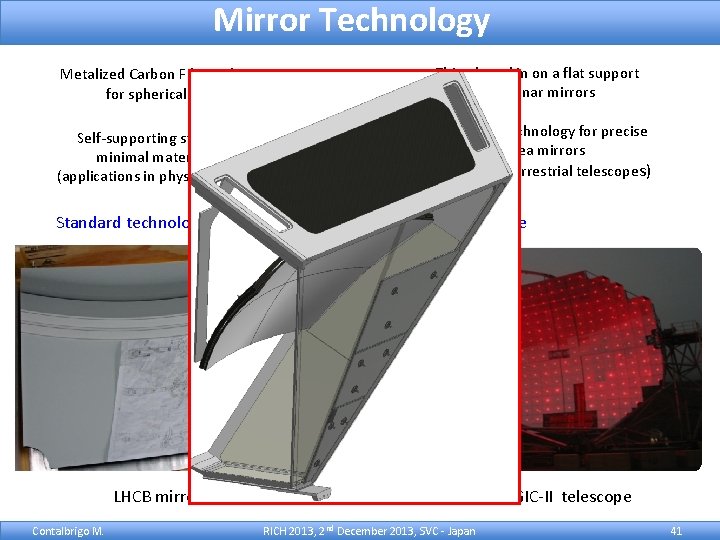 Mirror Technology Metalized Carbon Fiber substrate for spherical mirror Self-supporting structure with minimal material