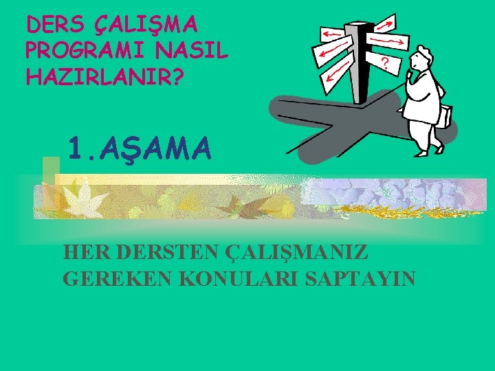 DERS ÇALIŞMA PROGRAMI NASIL HAZIRLANIR? 1. AŞAMA HER DERSTEN ÇALIŞMANIZ GEREKEN KONULARI SAPTAYIN 