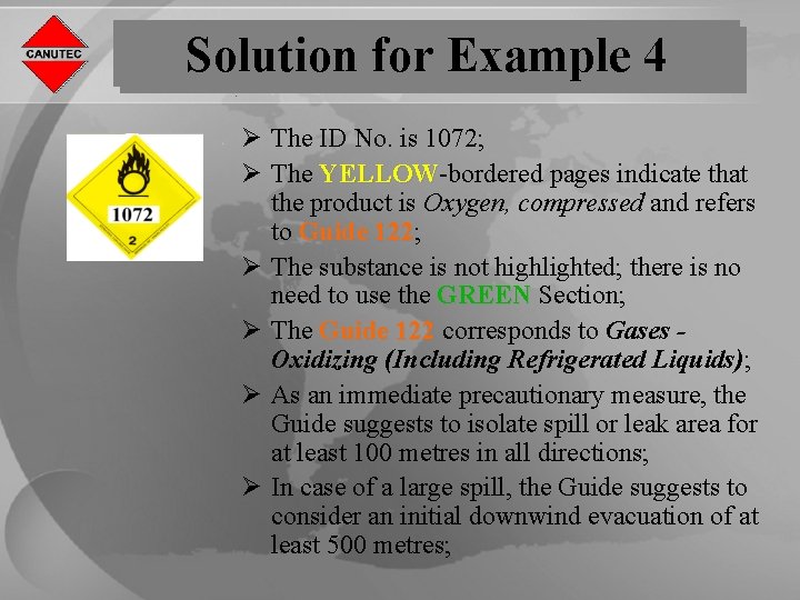 Solution for Example 4 Ø The ID No. is 1072; Ø The YELLOW-bordered pages