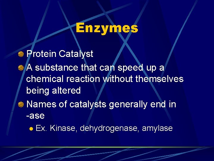 Enzymes Protein Catalyst A substance that can speed up a chemical reaction without themselves Enzymes Protein Catalyst A substance that can speed up a chemical reaction without themselves