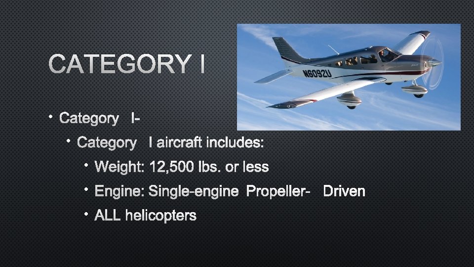 SEPARATION BEGINNING BASICS CATEGORIES AIRCRAFT ARE DIVIDED INTO
