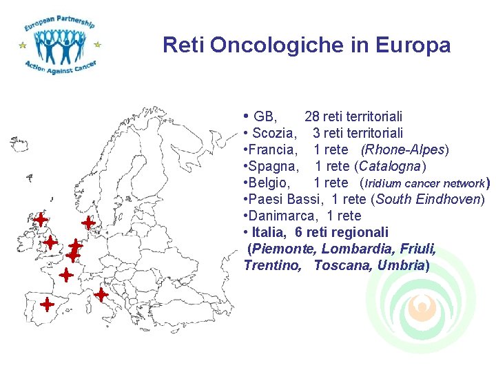 Reti Oncologiche in Europa • GB, 28 reti territoriali • Scozia, 3 reti territoriali