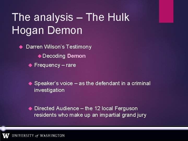 The analysis – The Hulk Hogan Demon Darren Wilson’s Testimony Decoding Demon Frequency –