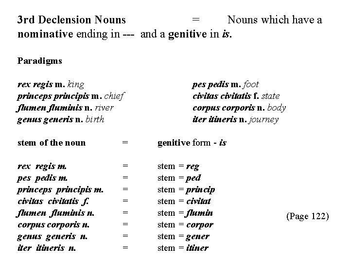 3 rd Declension Nouns = Nouns which have a nominative ending in --- and