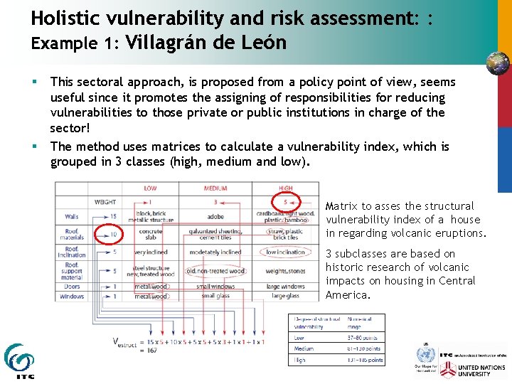 Holistic vulnerability and risk assessment: : Example 1: Villagrán de León § § This