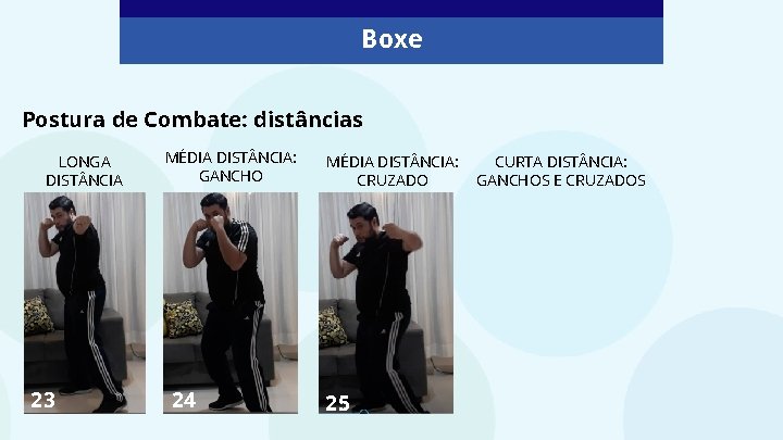 Boxe Postura de Combate: distâncias LONGA DIST NCIA 23 MÉDIA DIST NCIA: GANCHO 24