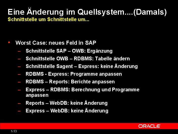 Eine Änderung im Quellsystem. . (Damals) Schnittstelle um. . . • Worst Case: neues