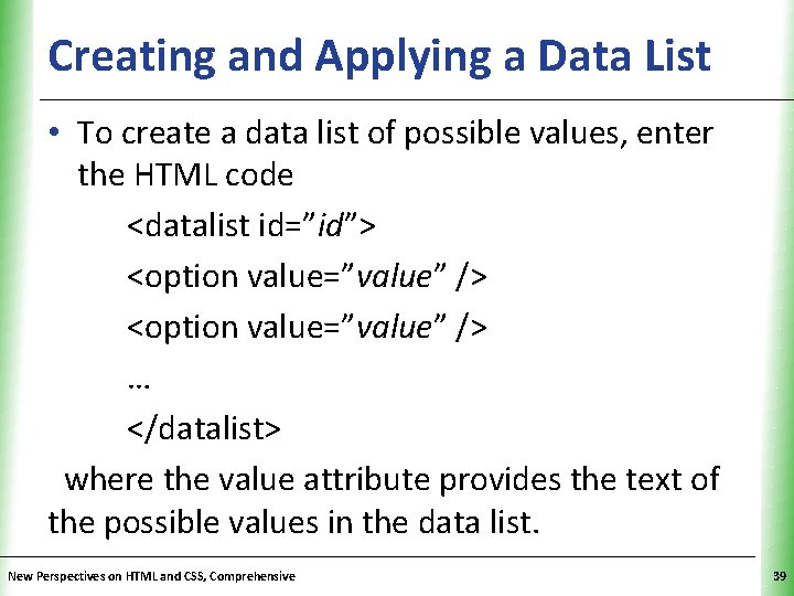 Creating and Applying a Data List XP • To create a data list of Creating and Applying a Data List XP • To create a data list of