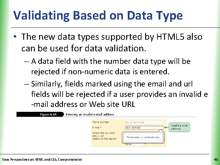 Validating Based on Data Type XP • The new data types supported by HTML Validating Based on Data Type XP • The new data types supported by HTML