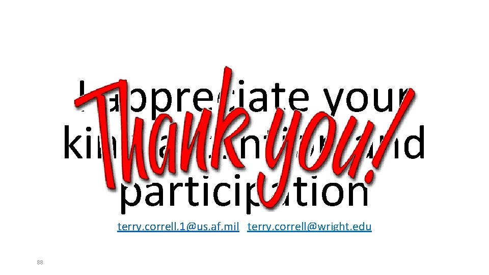 I appreciate your kind attention and participation terry. correll. 1@us. af. mil terry. correll@wright.