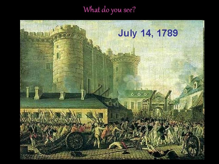 What do you see? July 14, 1789 