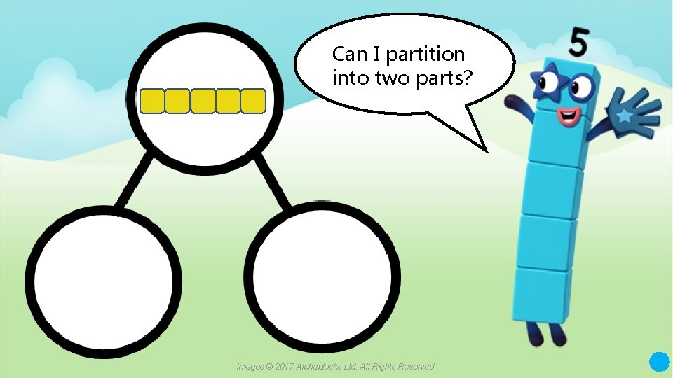Can I partition into two parts? Images © 2017 Alphablocks Ltd. All Rights Reserved.