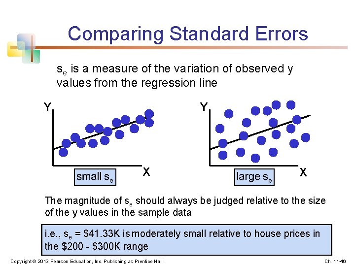 Comparing Standard Errors se is a measure of the variation of observed y values