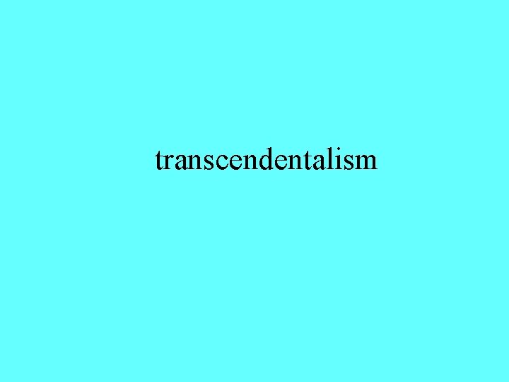 transcendentalism 