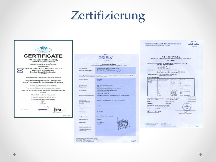Zertifizierung 