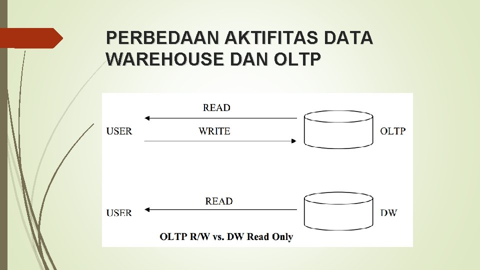 PERBEDAAN AKTIFITAS DATA WAREHOUSE DAN OLTP 