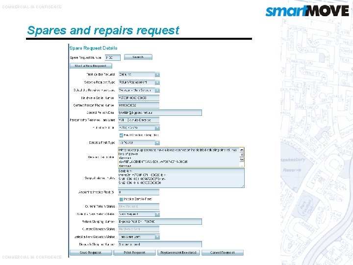 COMMERCIAL-IN-CONFIDENCE Spares and repairs request COMMERCIAL-IN-CONFIDENCE 