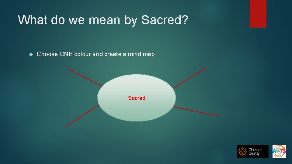 What do we mean by Sacred? Choose ONE colour and create a mind map