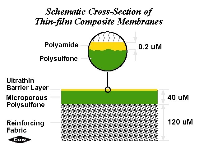 Schematic Cross-Section of Thin-film Composite Membranes Polyamide 0. 2 u. M Polysulfone Ultrathin Barrier