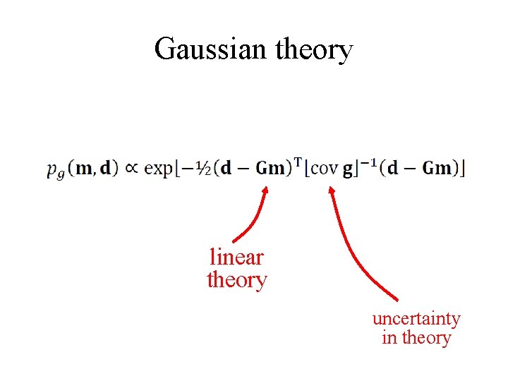 Gaussian theory linear theory uncertainty in theory 