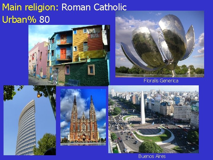 Main religion: Roman Catholic Urban% 80 Floralis Generica Buenos Aires 
