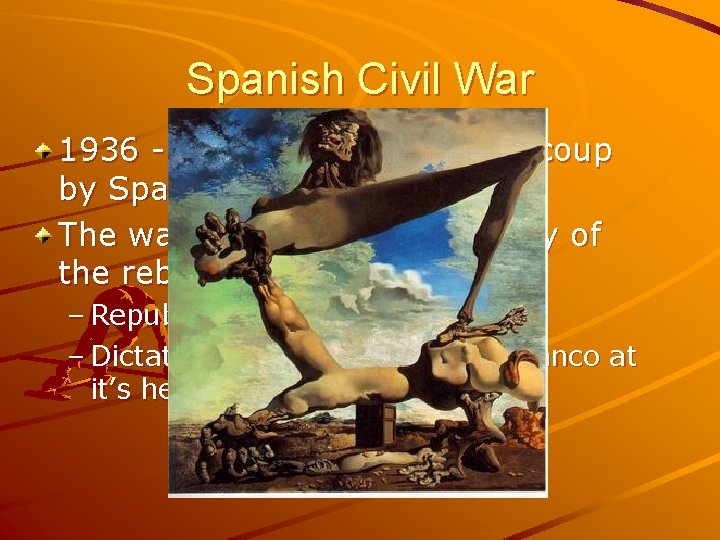 Spanish Civil War 1936 -1939: It began after a coup by Spanish Army Generals