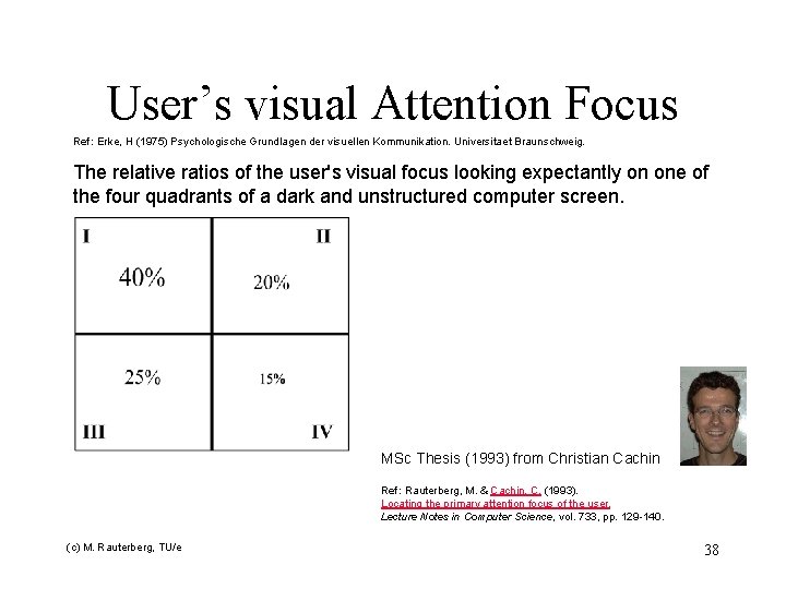 User’s visual Attention Focus Ref: Erke, H (1975) Psychologische Grundlagen der visuellen Kommunikation. Universitaet
