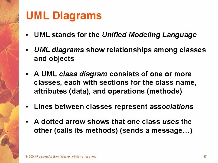 UML Diagrams • UML stands for the Unified Modeling Language • UML diagrams show