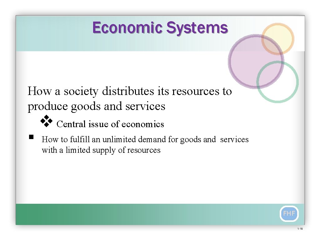 Economic Systems How a society distributes its resources to produce goods and services §