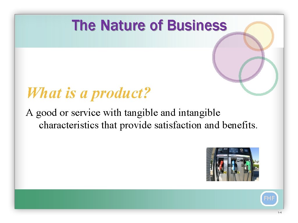 The Nature of Business What is a product? A good or service with tangible