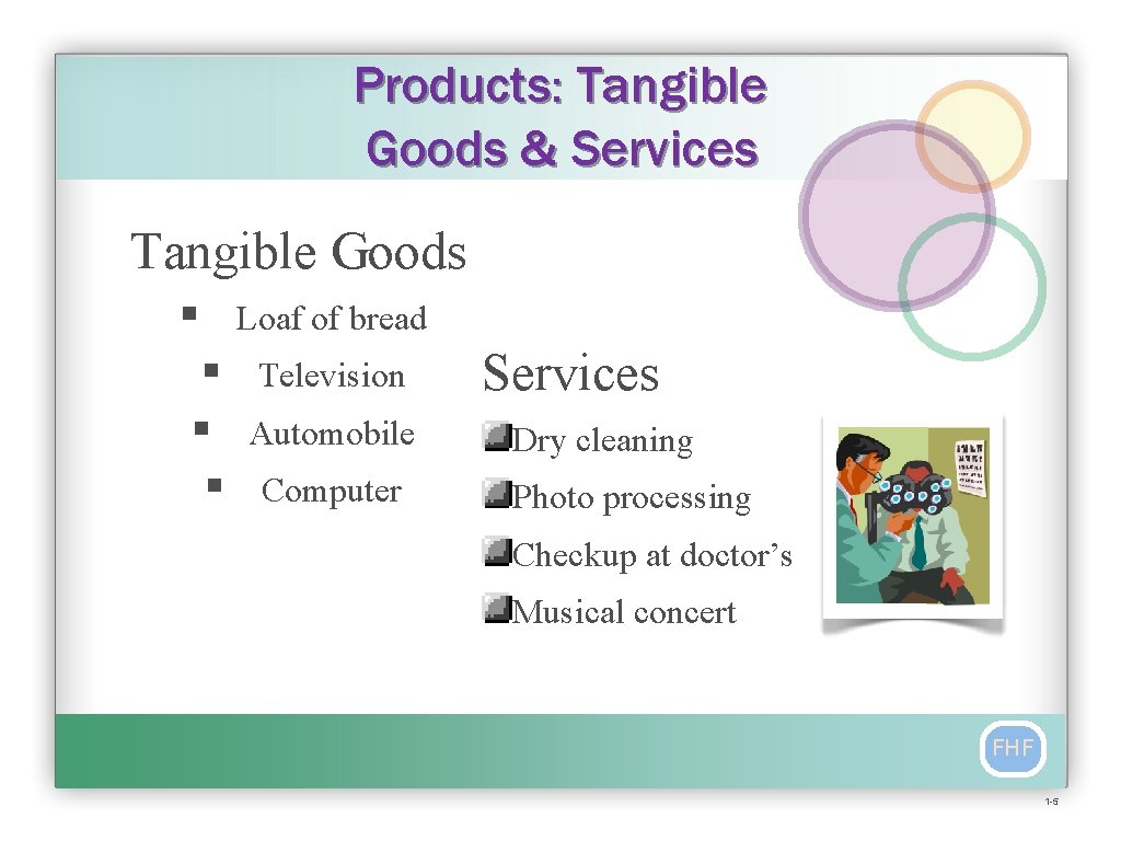 Products: Tangible Goods & Services Tangible Goods § § Loaf of bread Television Automobile