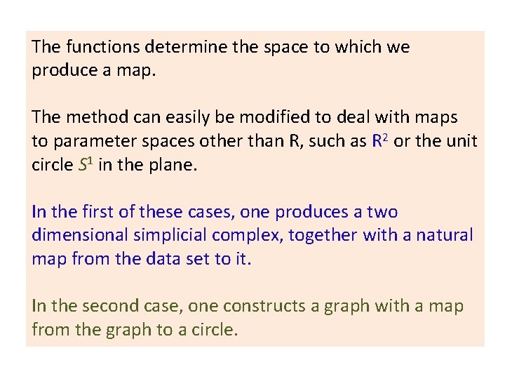 The functions determine the space to which we produce a map. The method can