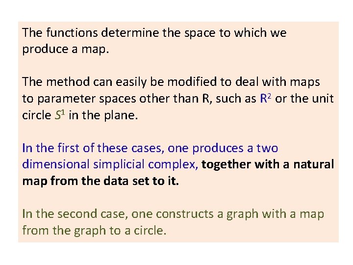 The functions determine the space to which we produce a map. The method can