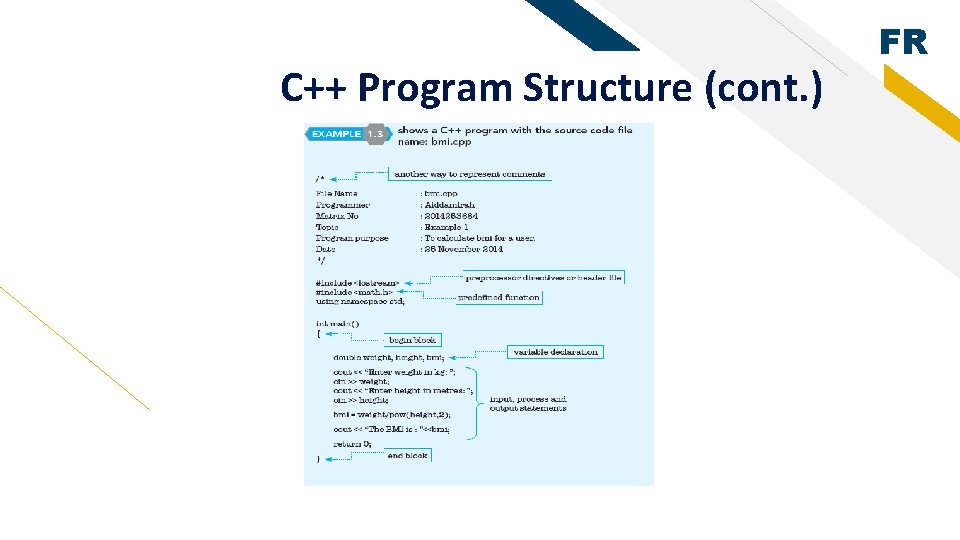 C++ Program Structure (cont. ) FR 