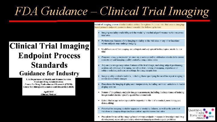 FDA Guidance – Clinical Trial Imaging 