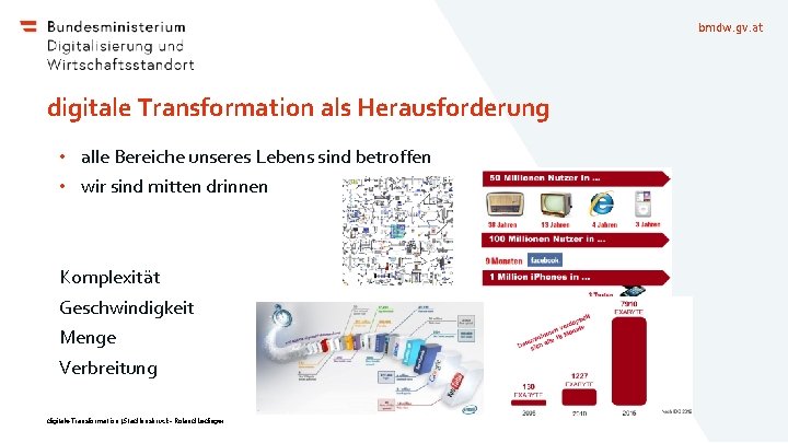 bmdw. gv. at digitale Transformation als Herausforderung • alle Bereiche unseres Lebens sind betroffen