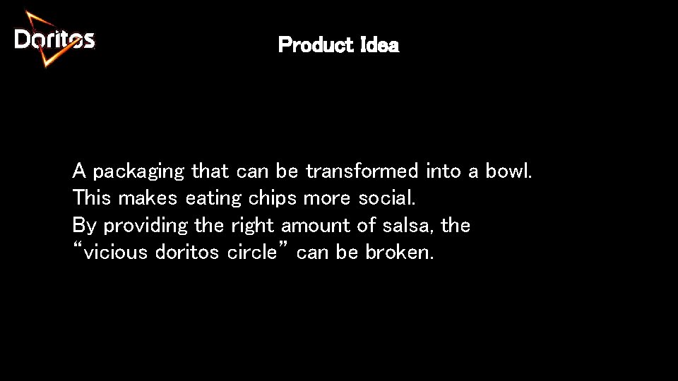 Product Idea A packaging that can be transformed into a bowl. This makes eating