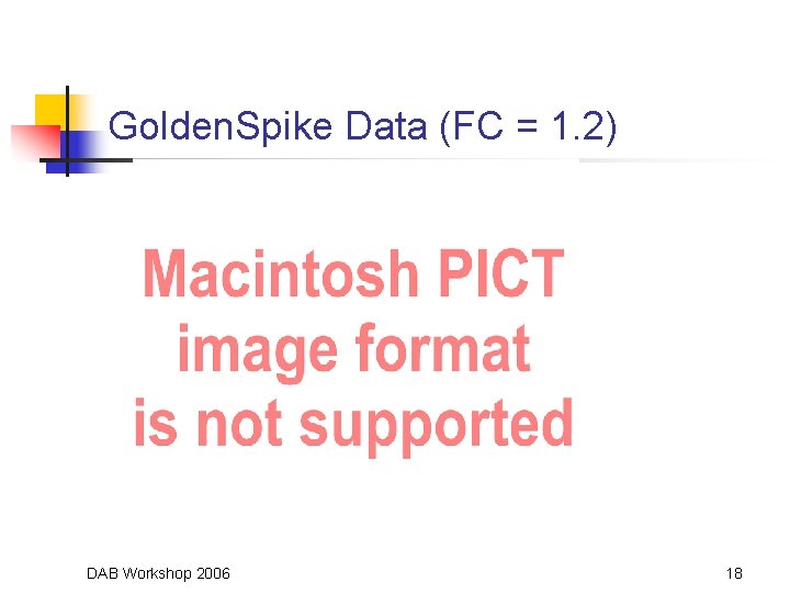 Golden. Spike Data (FC = 1. 2) DAB Workshop 2006 18 