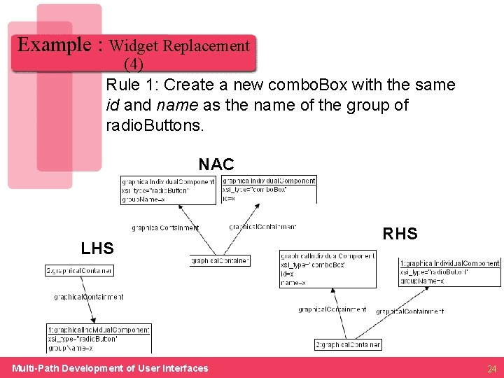 Example : Widget Replacement (4) Rule 1: Create a new combo. Box with the