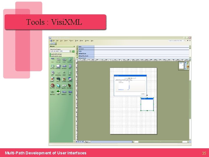 Tools : Visi. XML Multi-Path Development of User Interfaces 35 