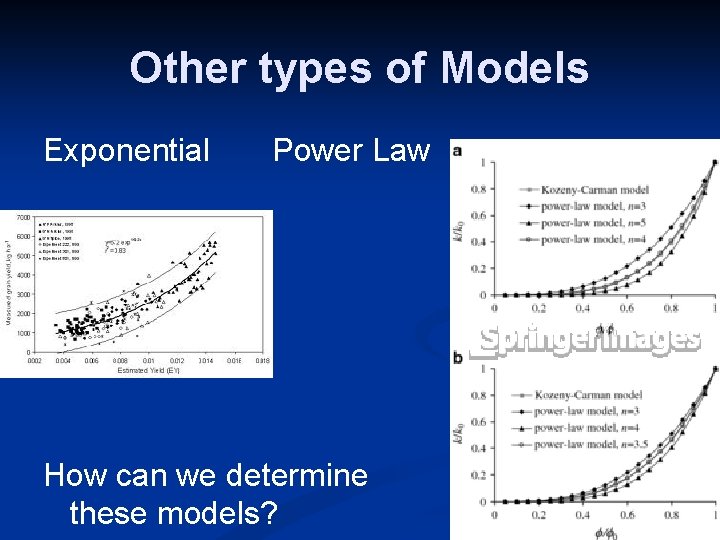 Other types of Models Exponential Power Law How can we determine these models? 