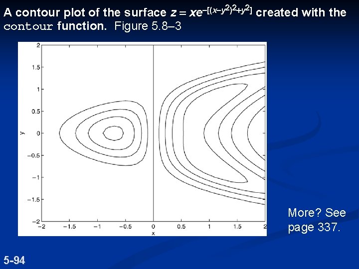 A contour plot of the surface z xe [(x y contour function. Figure 5.