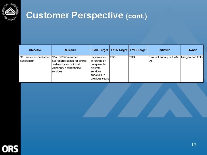 Customer Perspective (cont. ) 13 