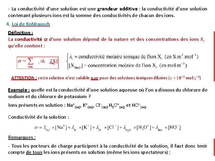 - La conductivité d’une solution est une grandeur additive : la conductivité d’une solution - La conductivité d’une solution est une grandeur additive : la conductivité d’une solution